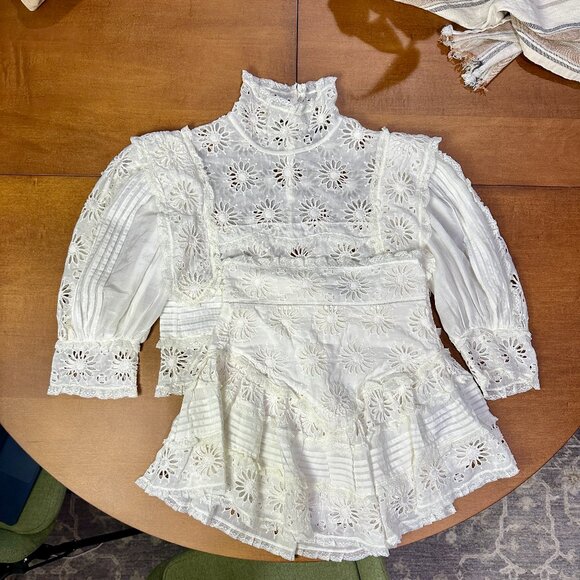 Isabel Marant Blouse & Skirt Set White Floral Eyelet size 34 - Picture 1 of 14